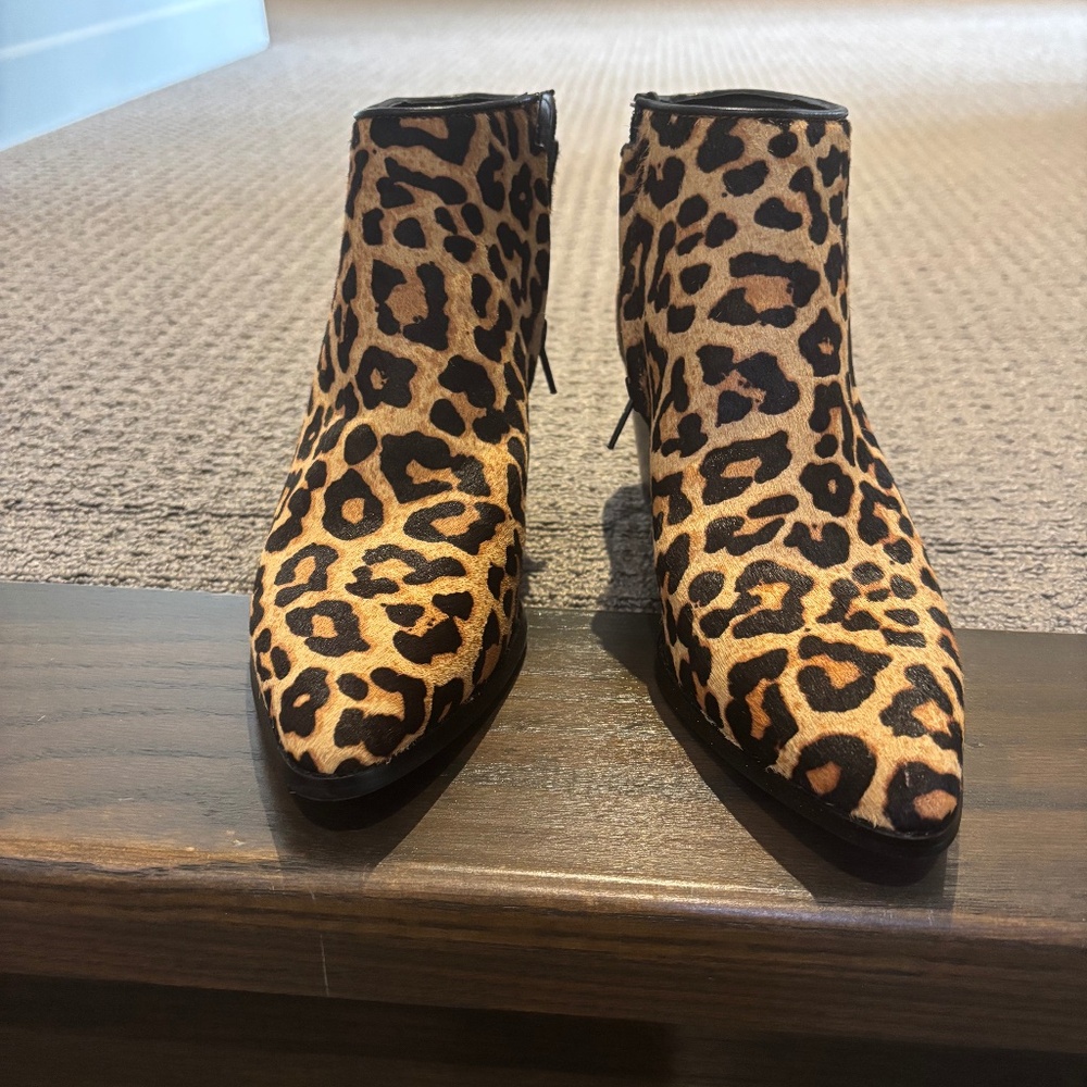 Leopard print booties